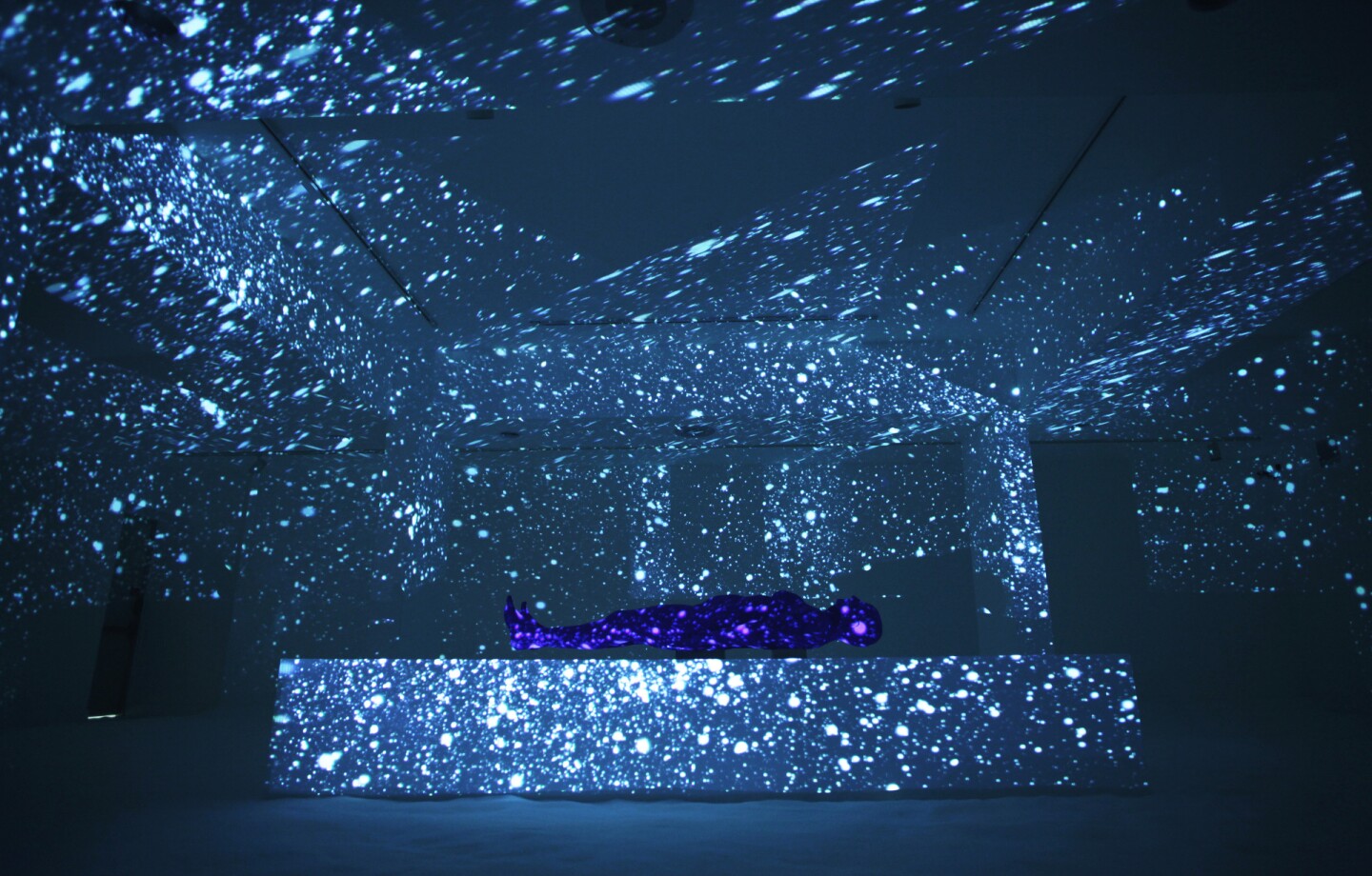 Lita Albuquerque, "Particle Horizon," 2014. Multi-media installation, plaster, salt, audio components. Laguna Art Museum. Photo: Eric Stoner