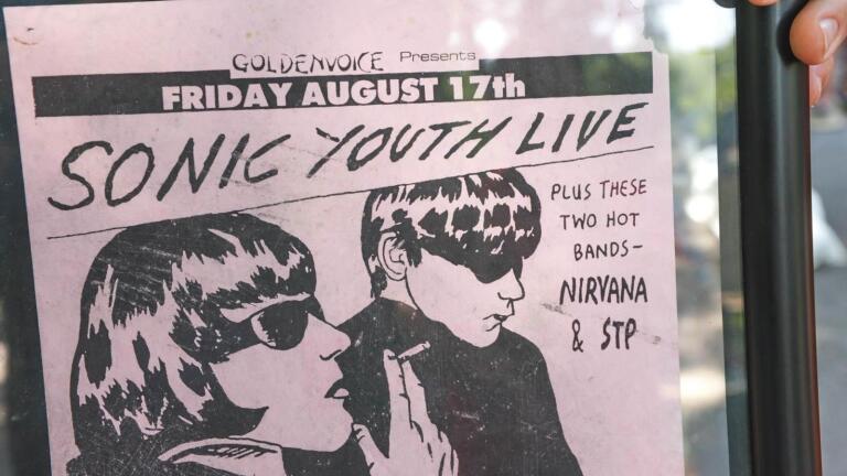 Appraisal: 1990 Sonic Youth with Nirvana Concert Flyer