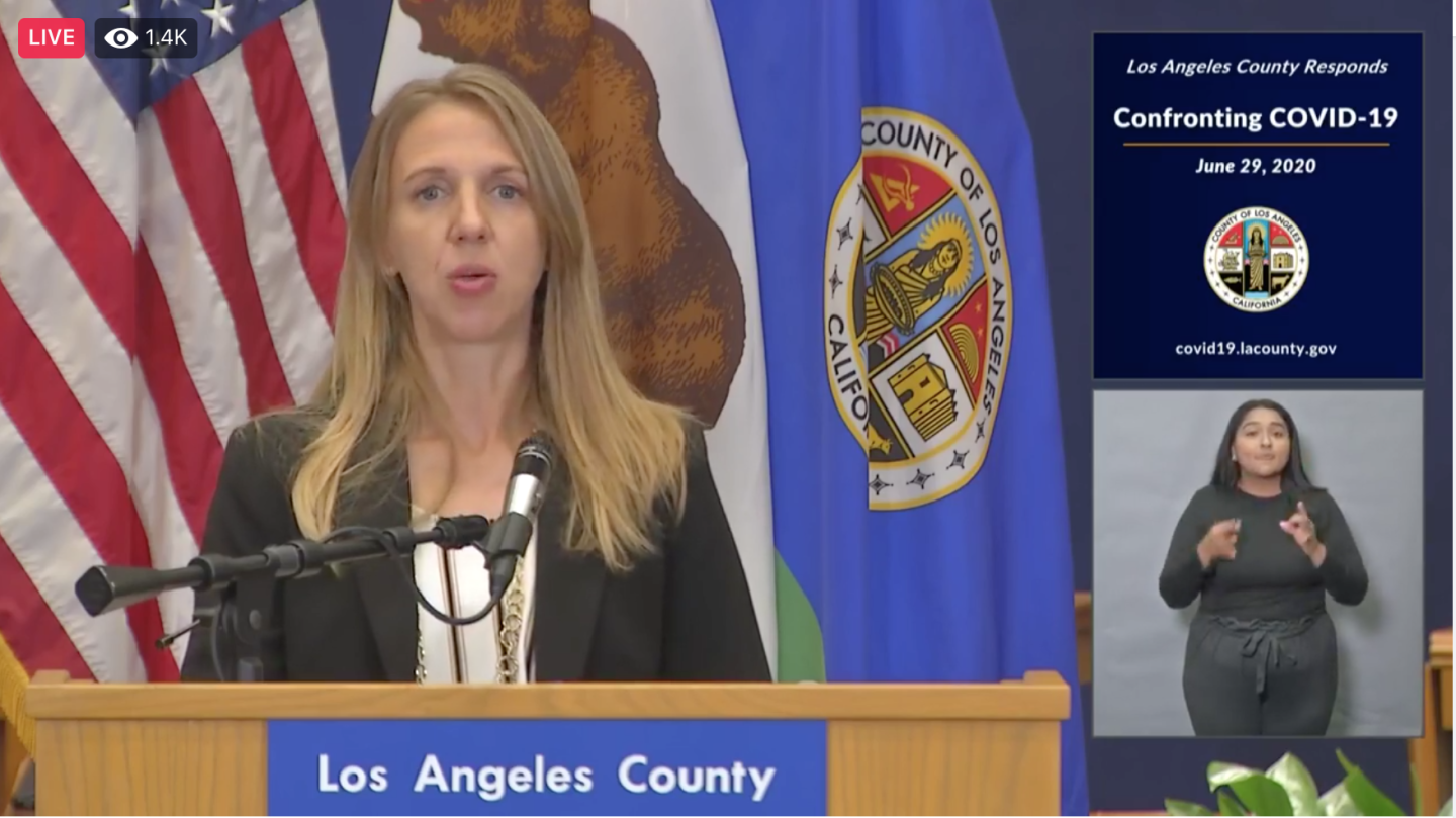 June 29 LA County COVID19 Update Woman Speaking