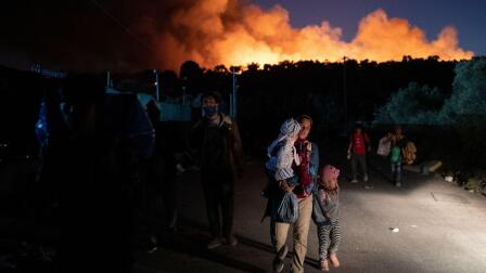 Fire is latest crisis to befall Greek refugee camp residents
