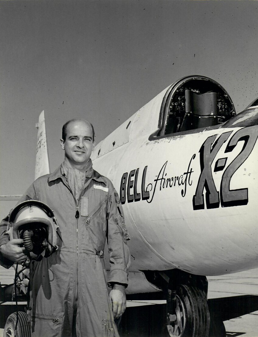 Mel Apt and an X-2 | Courtesy of Sharman Apt Russell