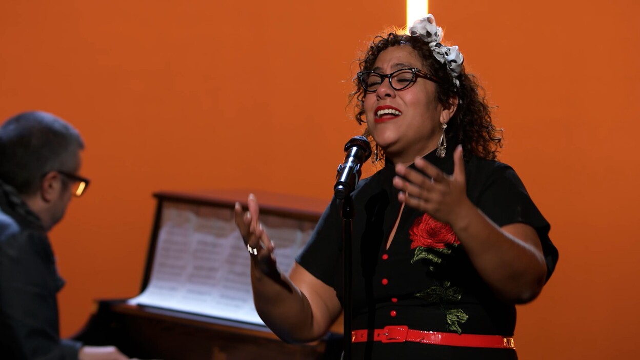 La Marisoul singing "Desperado" | Still from "Southland Sessions" A Tribute to Linda Ronstadt