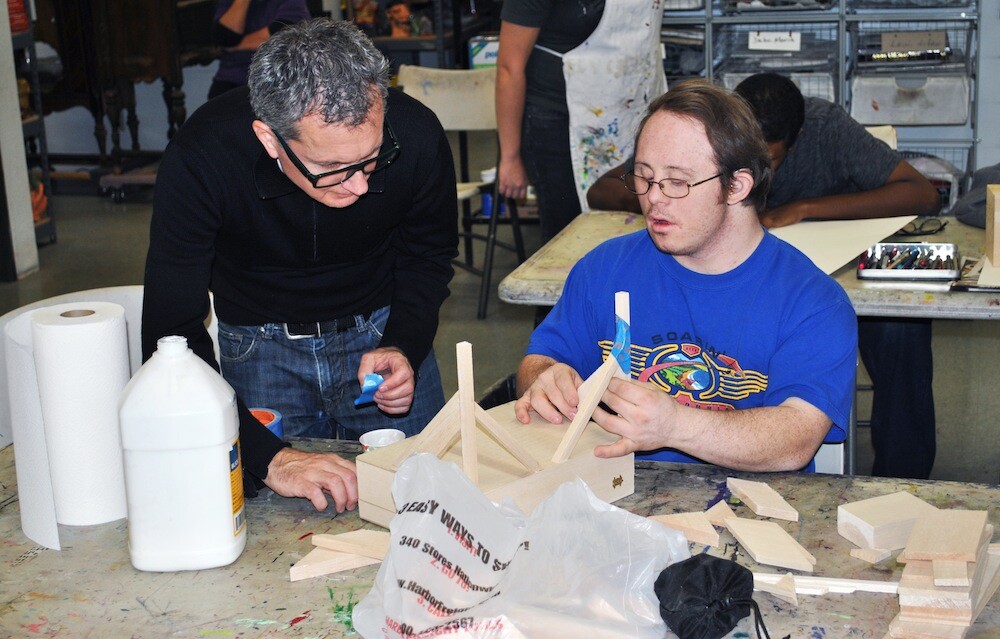 Charles Long working with Michael Triplett in the studio