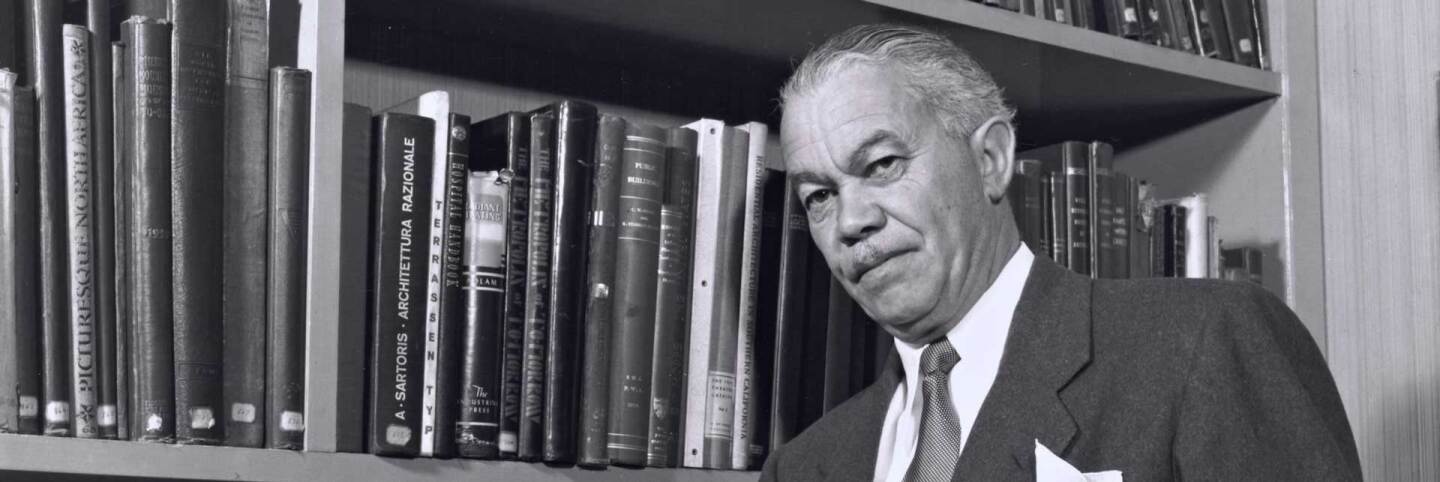 Paul R. Williams in a library | J. Paul Getty Trust. Getty Research Institute, Los Angeles