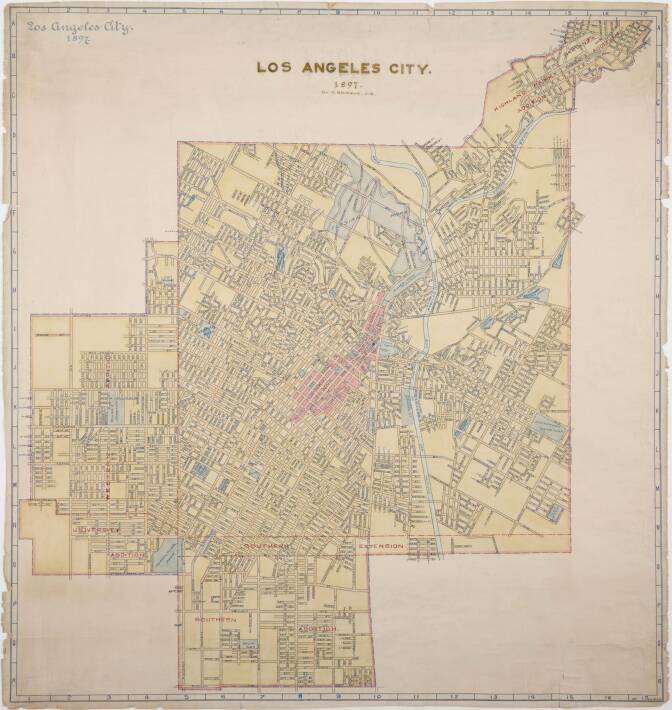 A map of Los Angeles City, 1867.