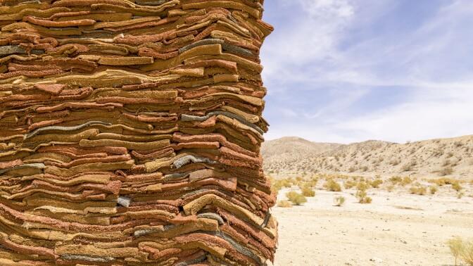 A close-up of Alghamdi's installation, "What Lies Behind the Walls."