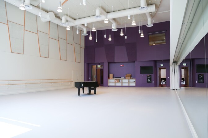 A studio inside of the USC Glorya Kaufman International Dance Center. | Photo: Celine Kiner