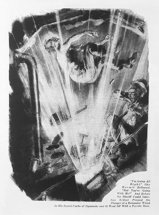 Illustration from a November 8, 1942 American Weekly story titled, “How the Hermit of Giant Rock Sealed his Strange Secret.” | Courtesy of the Morongo Basin Historical Society