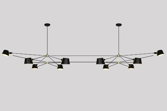 Double Pivot Chandelier.