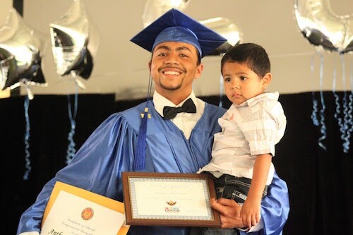 Anthony Monteroza, a South LA YouthBuild participant, obtained his high school diploma this year.