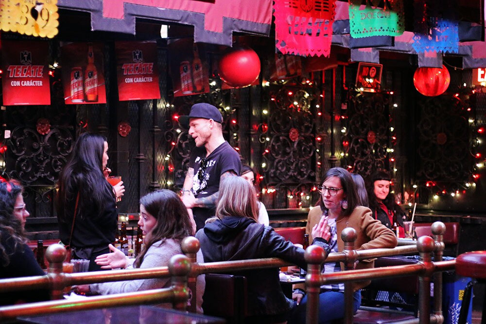 People sitting at tables at La Cita.