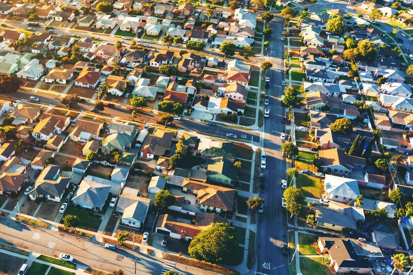 Aerial view of of a residential neighborhood in LA. jpg