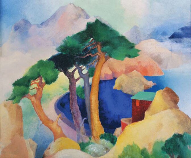 Vivian F. Stringfield, Landscape, c. 1924, oil on board