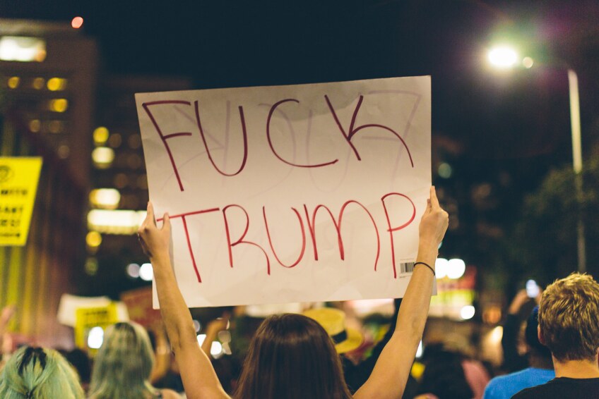 Protesters in Downtown Los Angeles