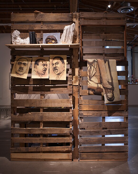 Edgar Arceneaux, "A Book and A Medal: Disentanglement Equals Homogenous Abstractions"