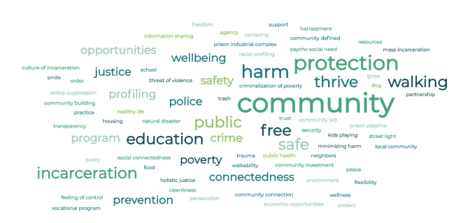 A word cloud of police perceptions.
