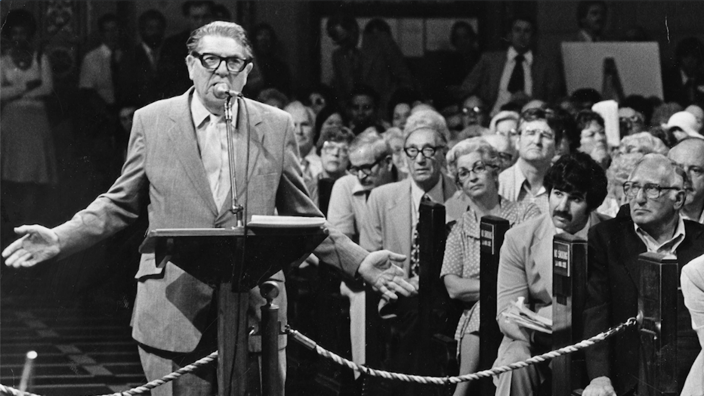 Activist Howard Jarvis featured in THE FIRST ANGRY MAN.