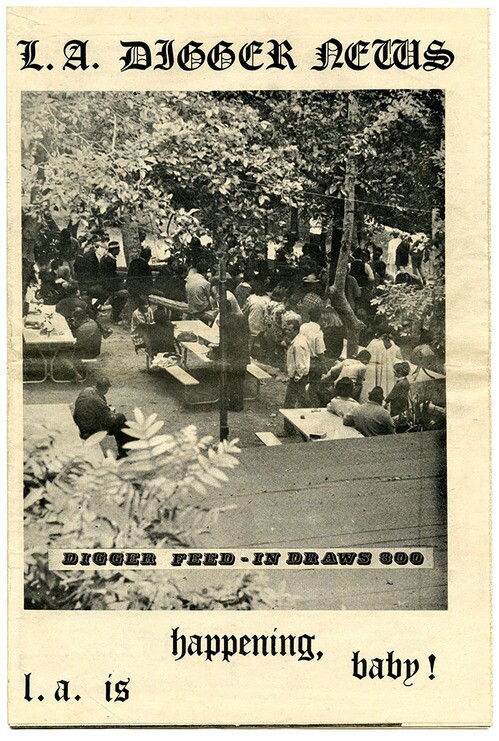 Front page, L.A. Digger News, 1967, courtesy California Historical Society