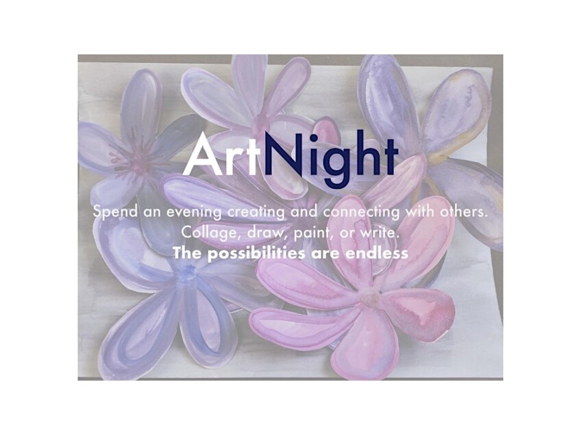 Art Night- Costa Mesa- poster with flower