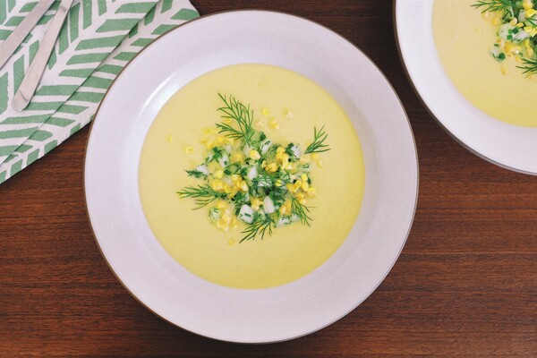 Chilled Corn and Cucumber Soup