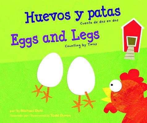children's book cover illustrated with a hen looking at two eggs with tiny chicken feet sticking out.