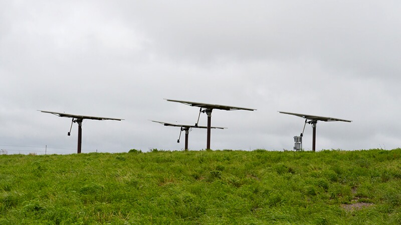 These solar panels on the Audubon National Wildlife Refuge might be a significant percentage of North Dakota's total solar capacity. | Photo; USFWS