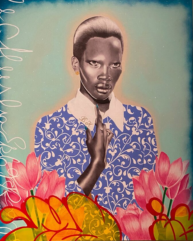 Tommy Mitchell's "A Distant Memory," 2020. Ballpoint pen, acrylic on paper, Mounted on Panel. | Courtesy of Band of Vices