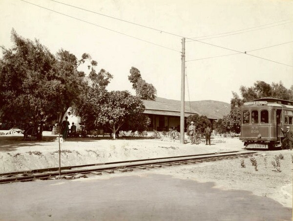 The arrival of interburban trolleys in 1904 spurred Tropico's growth. Courtesy of the USC Libraries - California Historical Society Collection.