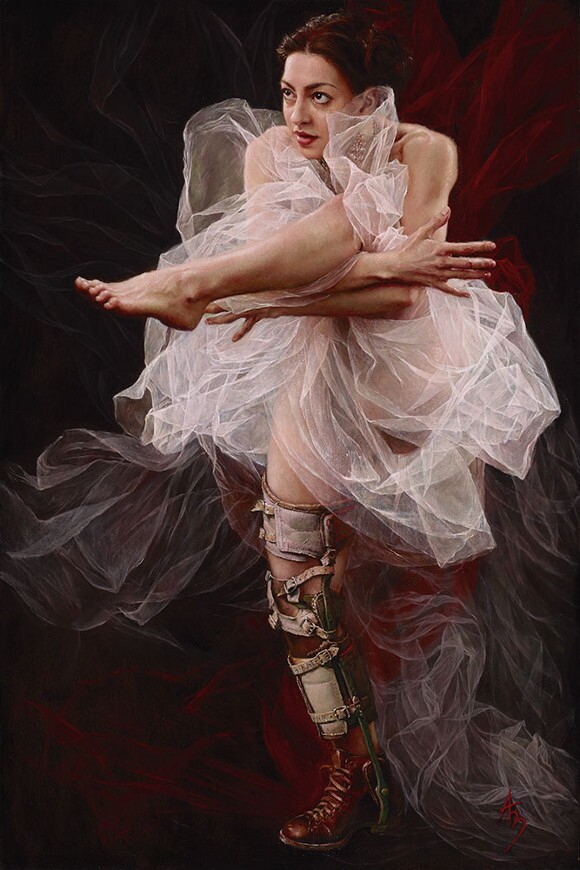 Alexandra Manukyan, "Tangled," oil on linen, 24 x 36 inches.