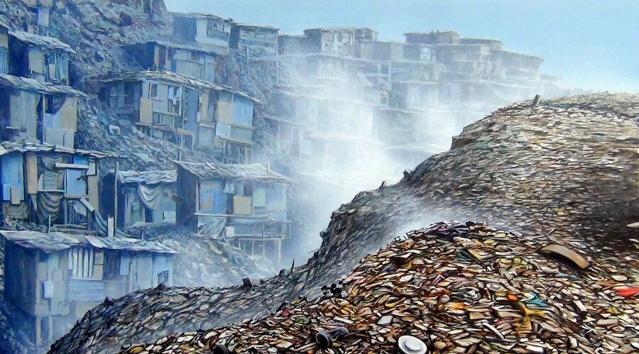 Jeff Gilette, "Slum Landfill 7." Acrylic on canvas. | Image: Courtesy of the artist.