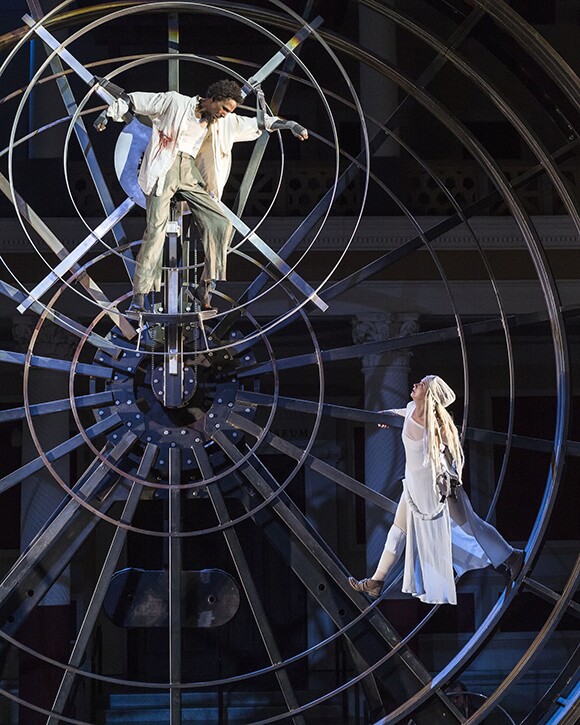Ron Cephas Jones as Prometheus and Mirjana Jokovic as Io. Prometheus Bound at the Getty Villa. | Photo: © 2013 Craig Schwartz.