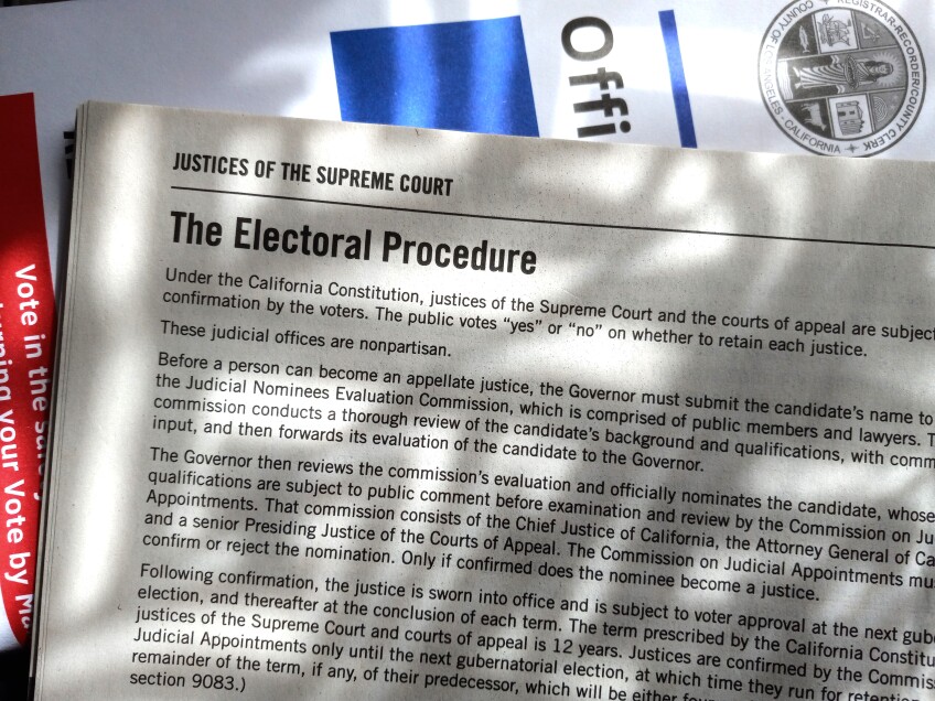 A page out of the Los Angeles County voter guide entitled "The Electoral Procedure"