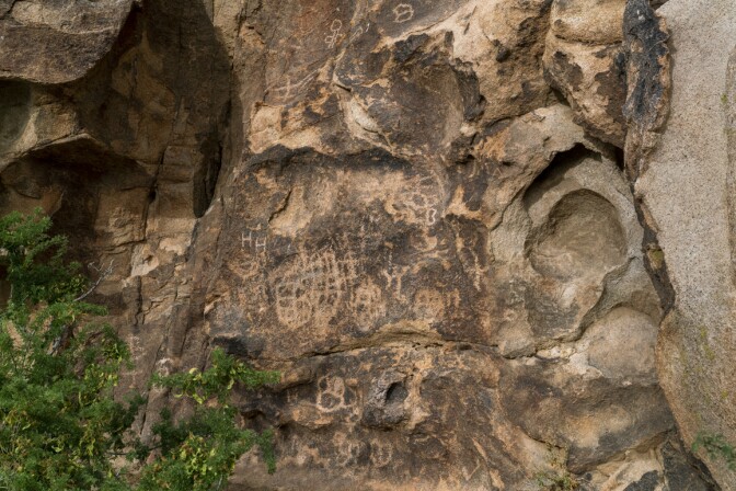Painted Rock has a significant collection of prehistoric Native American petroglyphs. Photo: Kim Stringfellow.