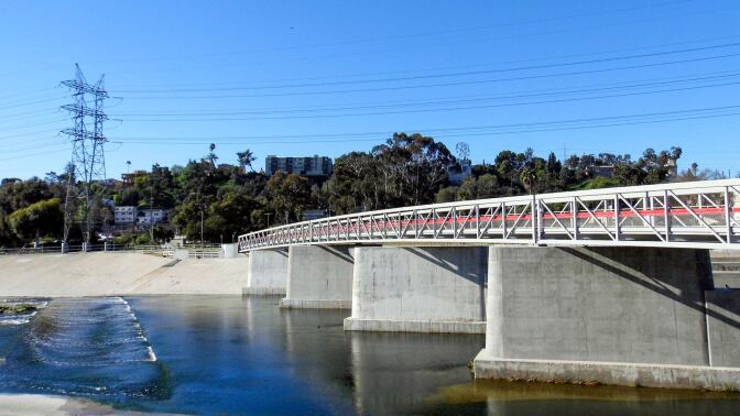 Red Car Pedestrian Bridge | Sandi Hemmerlein