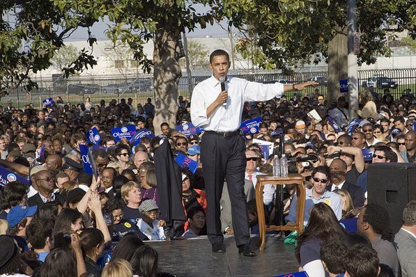 President Barack Obama at an L.A. campaign rally in 2007.