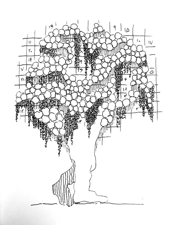"Me, This Forever Immigrant" by Farzad Kohan, 2015; ink on paper. | Courtesy of the artist.
