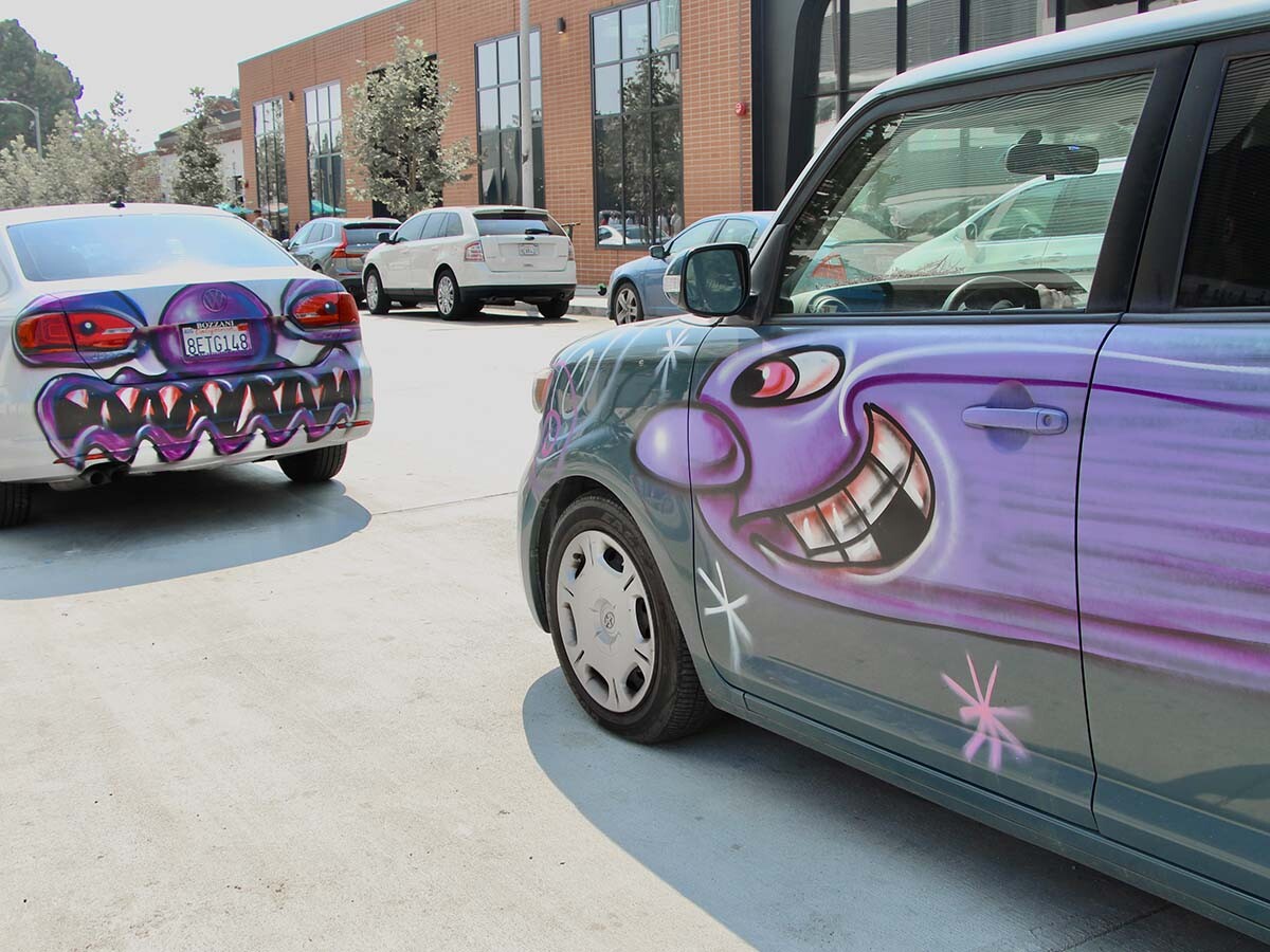 Cars participating at Kenny Scharf's "Karbombz!" car parade September 26, 2020 | Jordan Riefe