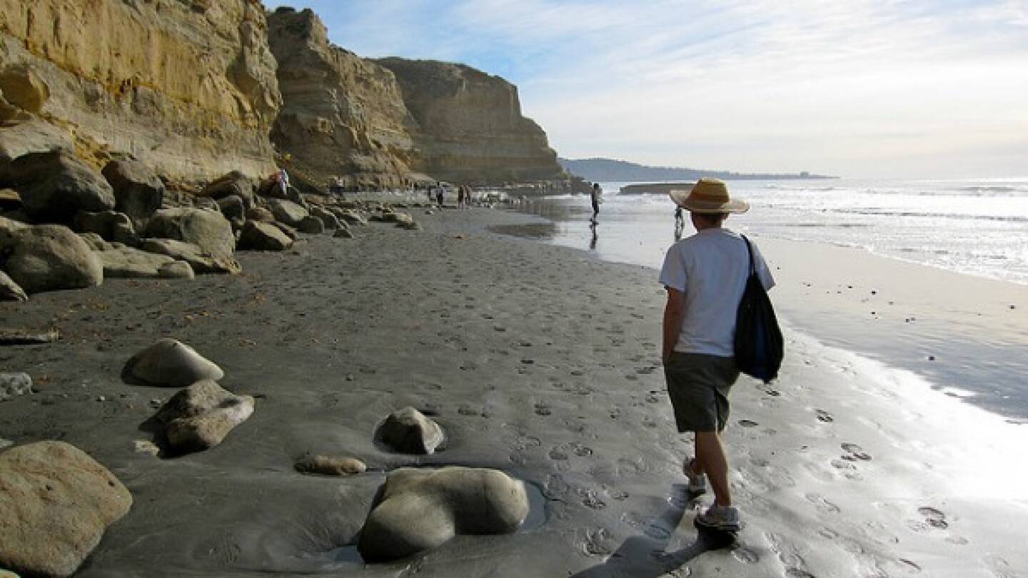 Hiking at Torrey Pines State Beach.