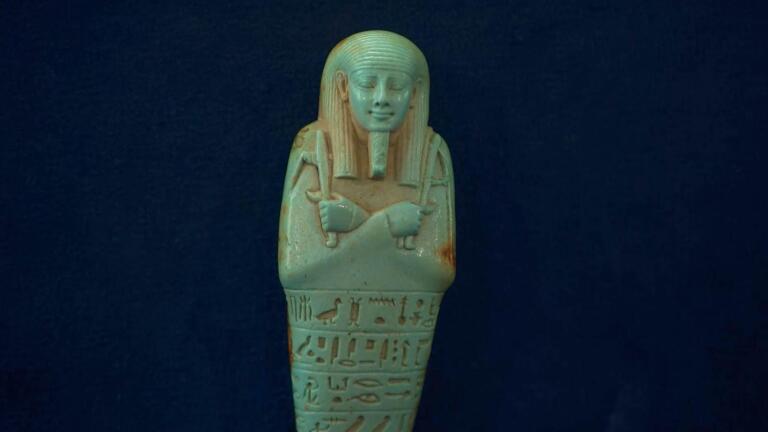 Appraisal: Egyptian 26th Dynasty Faience Ushabti Figure
