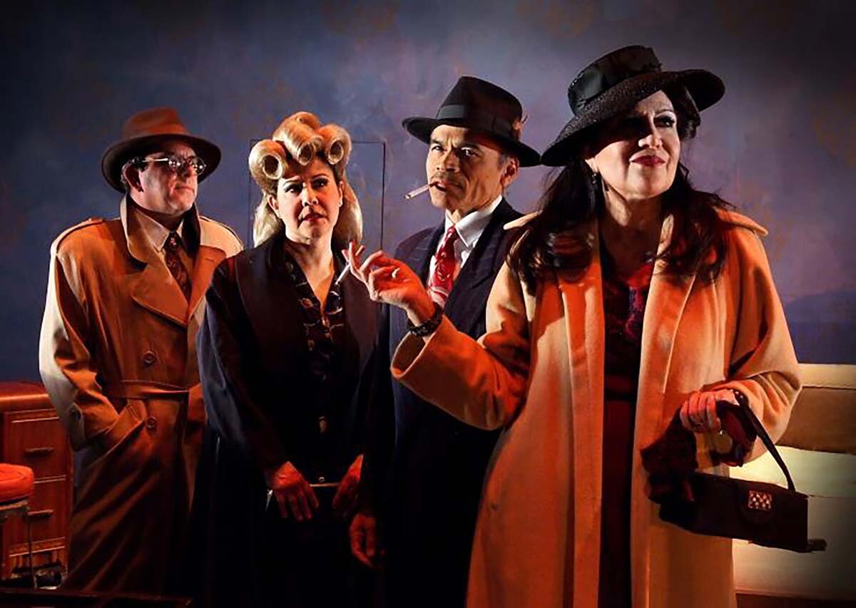 Geoffrey Rivas, Lucy Rodriguez, Sal Lopez and Evelina Fernández star in "Premeditation." | Courtesy of Latino Theater Company