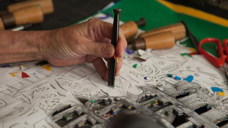 Kathleen Trenchard creates a luminaria