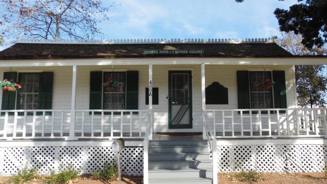 The Pioneer Home of the Mother Colony from Founders Park in Anaheim, CA.