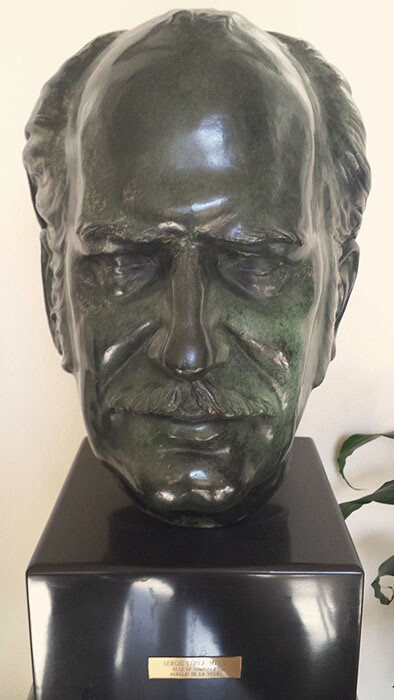 Sergio López-Mesa's Sculpture of Aurelio de la Vega "Head of Composer"<br /> Aurelio de la Vega Collection. | Cuban California Archive USC Libraries Special Collections.