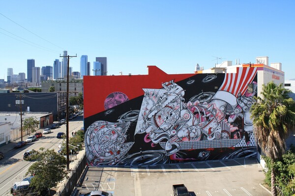 Heartship in the Arts District by How & Nosm I Photo courtesy L.A. Freewalls Project / Jet Set Graffiti