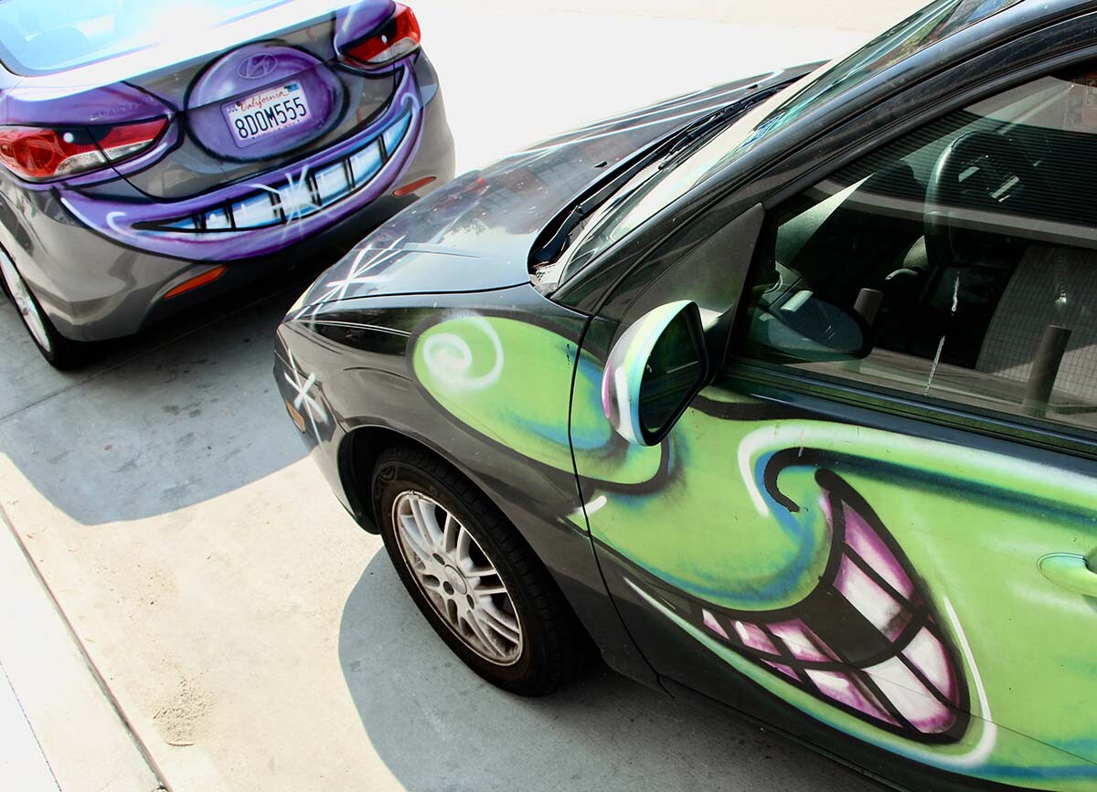 Cars participating at Kenny Scharf's "Karbombz!" car parade September 26, 2020 | Jordan Riefe