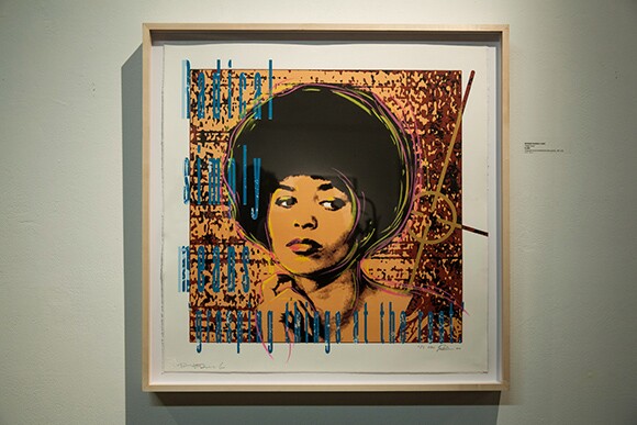 "Angela Davis" serigraph hand embellished with pastels by Richard Duarto | Photo: Michael Park