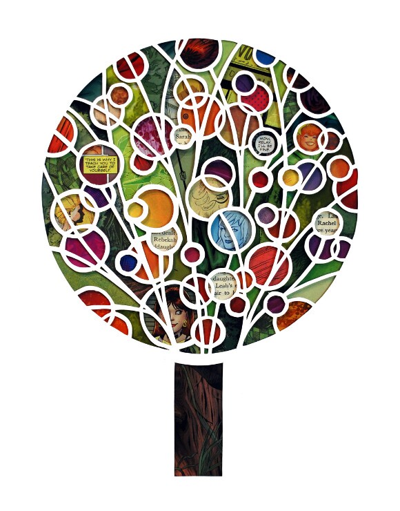 Isaac Brynjegard-Bialik, "Tree of Mothers and Daughters," 2015. The artwork is on view at exhibition "Women of Valor."