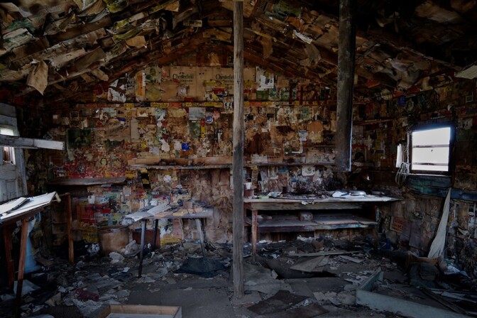 Interior: William 'Burro' Schmidt Cabin, Last Chance Canyon, 2011 | Photo: Osceola Refetoff