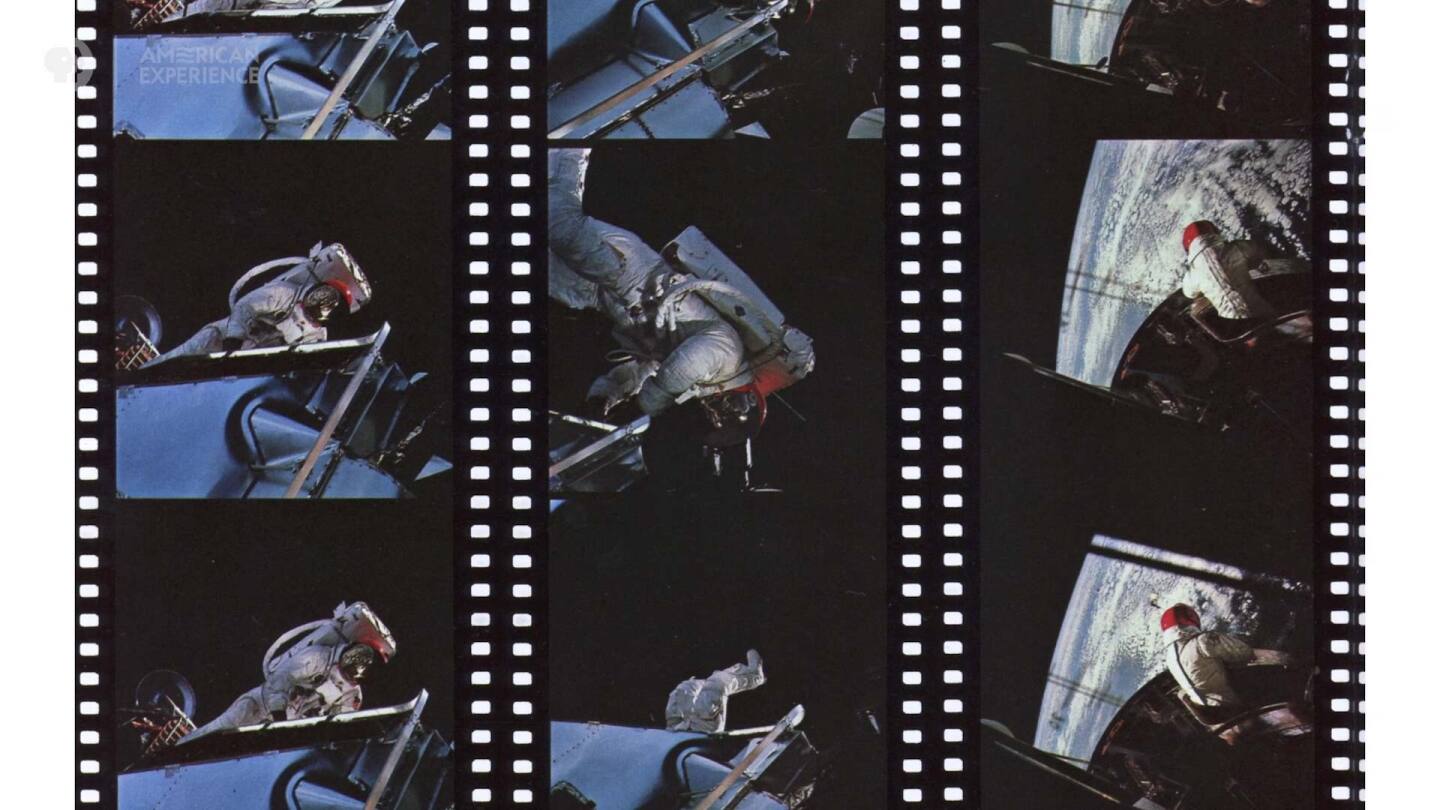 Film strip of astronauts | Still from "How NASA Sold Us a Trip to the Moon"