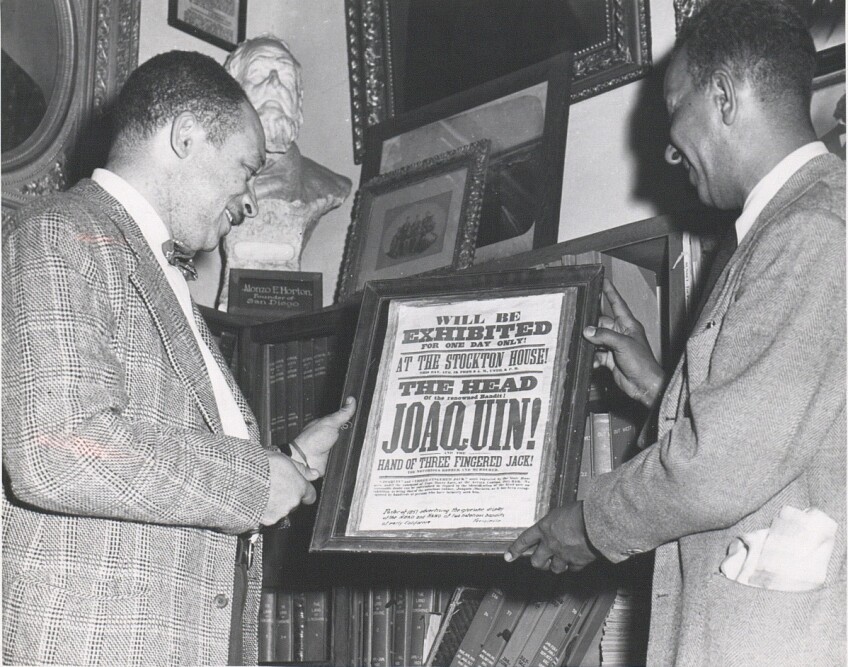 Alston (left) and Woodruff at the Junípero Serra Museum in San Diego